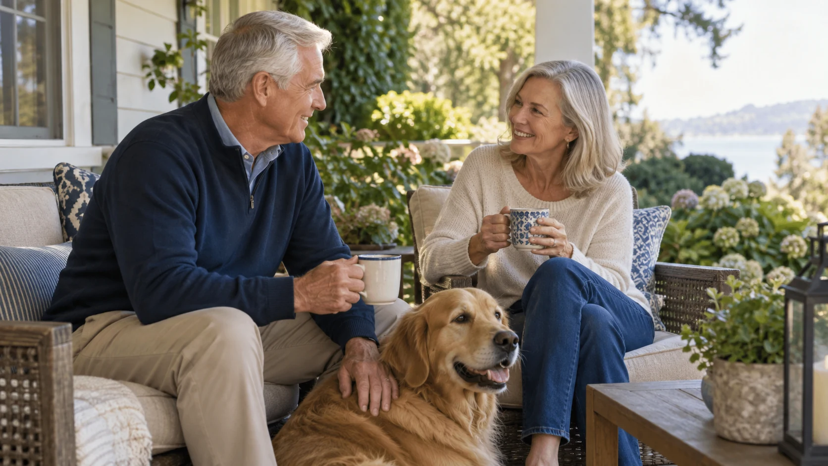 A retired couple enjoying time together